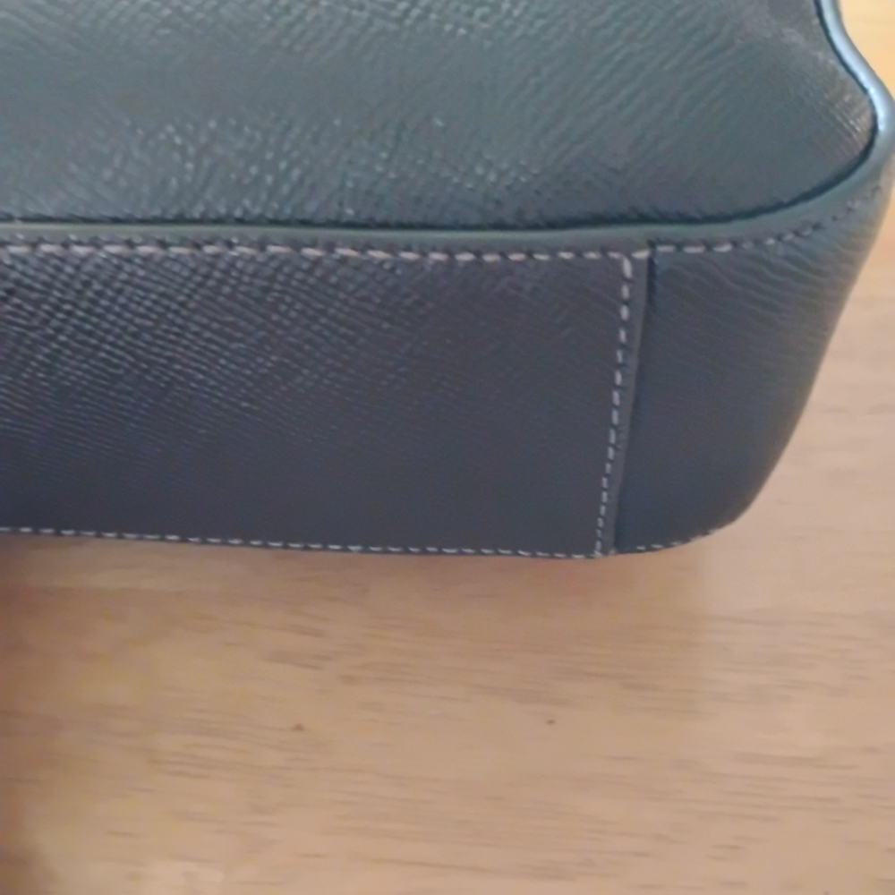 Coach Ethan Slim Pebbled Black Leather Briefcase with Shoulder Strap - Picture 5 of 16